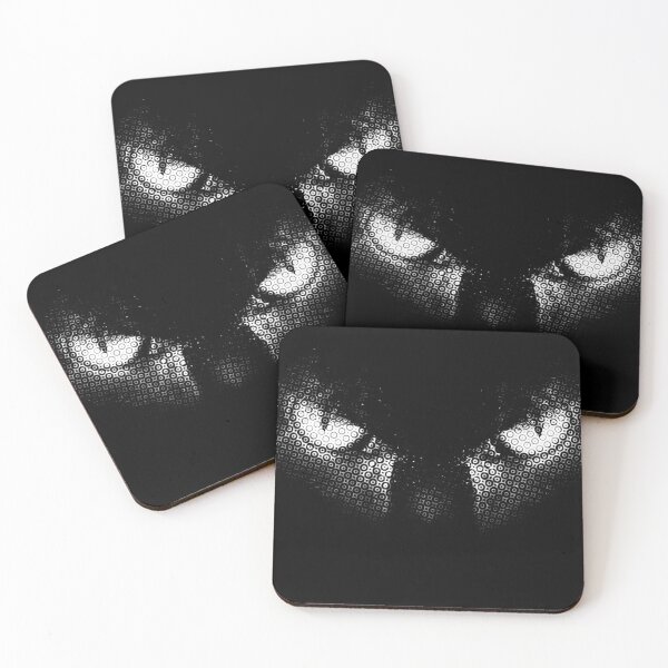 Item preview, Evil cat eyes half tone black and white graphic designed and sold by simonbratt.