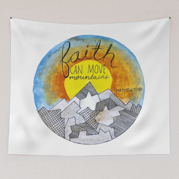 Item preview, Faith Can Move Mountains Christian Matthew 17:20 Design designed and sold by HighArtDesigns.