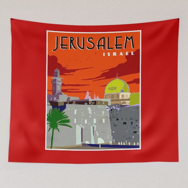Item preview, JERUSALEM ISRAEL : Vintage Western Wall Travel Advertising Print designed and sold by posterbobs.