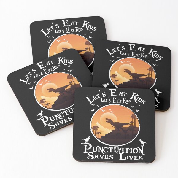 Item preview, Let's Eat Kids Punctuation Saves Lives Funny Grammar Dino designed and sold by oldiesdays  ★★★★★.