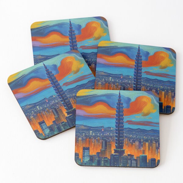 Item preview, Taipei 101 - Taipei - Taiwan - Formosa - Envisioned in the style of Vincent Van Gogh designed and sold by TheHappyK.