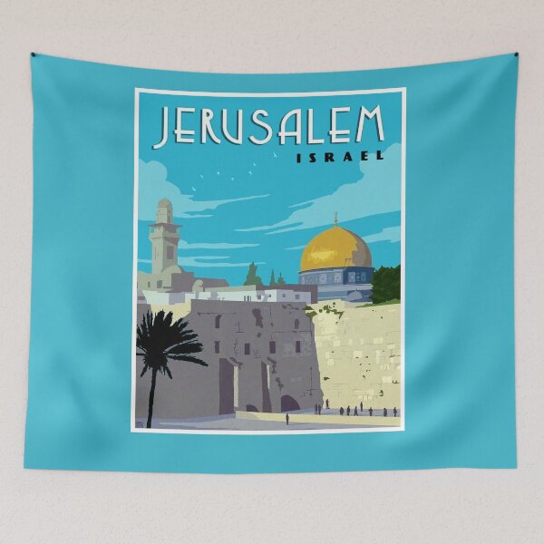 Item preview,  JERUSALEM ISRAEL : Vintage Western Wall Travel Advertising Print designed and sold by posterbobs.