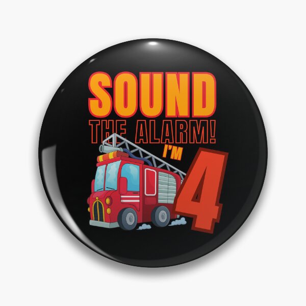 Item preview, Sound The Alarm I'm 4 Birthday Boy Firefighter 4 Year Old  designed and sold by Mixture-DESIGN.
