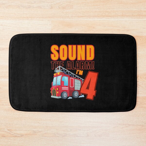 Item preview, Sound The Alarm I'm 4 Birthday Boy Firefighter 4 Year Old  designed and sold by Mixture-DESIGN.