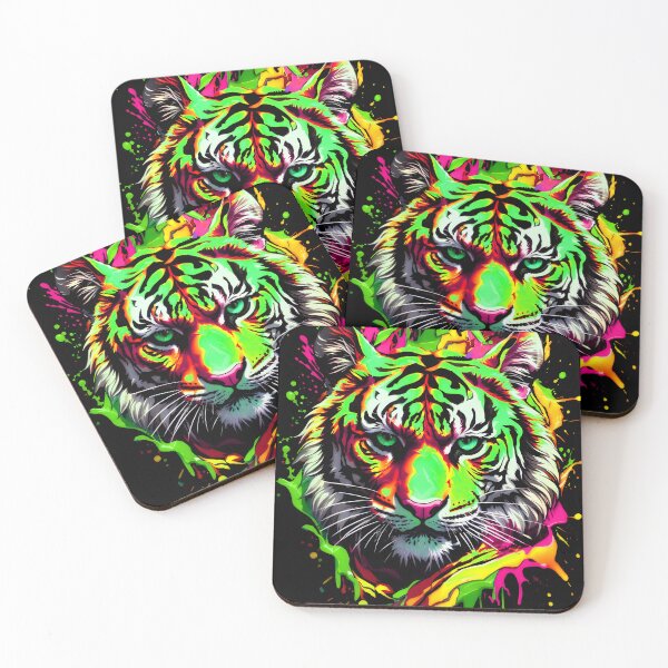 Artikelvorschau, Tiger bunter Farbspritzer entworfen und verkauft von MindWave THC.