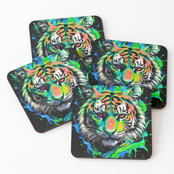 Artikelvorschau, Tiger bunter Farbspritzer entworfen und verkauft von MindWave THC.