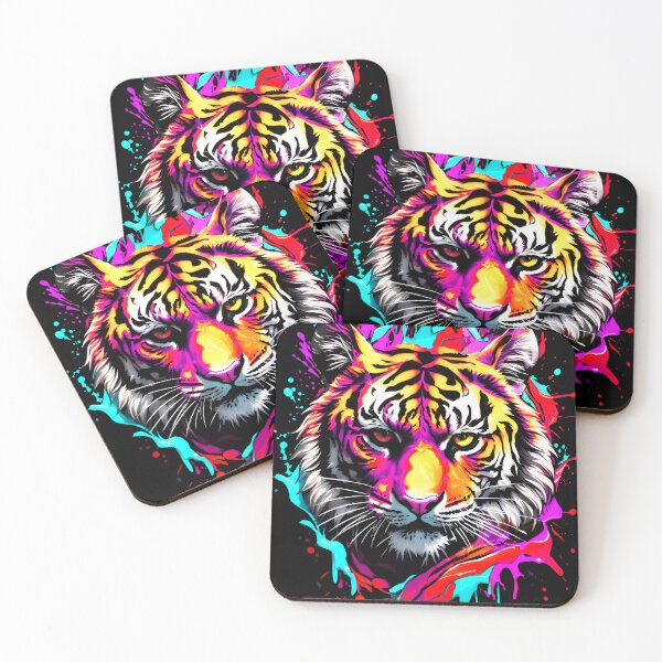 Artikelvorschau, Tiger bunter Farbspritzer entworfen und verkauft von MindWave THC.