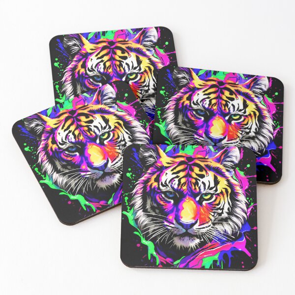 Artikelvorschau, Tiger bunter Farbspritzer entworfen und verkauft von MindWave THC.