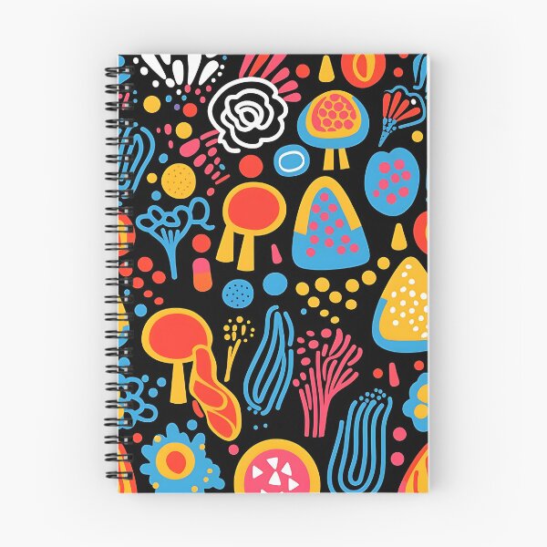Item preview, Mushroom Mosaic: Colorful shapes on ebony canvas designed and sold by ArrangedDesigns.