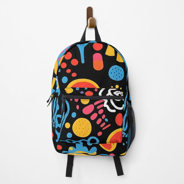 Item preview, Mushroom Mosaic: Colorful shapes on ebony canvas designed and sold by ArrangedDesigns.