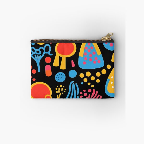 Item preview, Mushroom Mosaic: Colorful shapes on ebony canvas designed and sold by ArrangedDesigns.