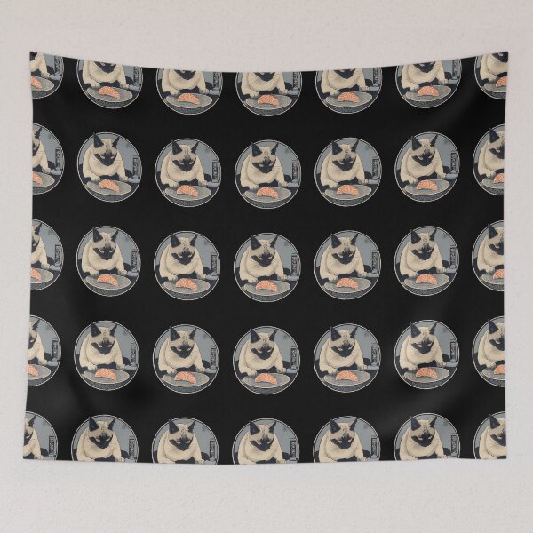 Item preview, Siamese Cat Sushi Nigiri Maki Sashimi Lilac Blue designed and sold by w1ckerman.