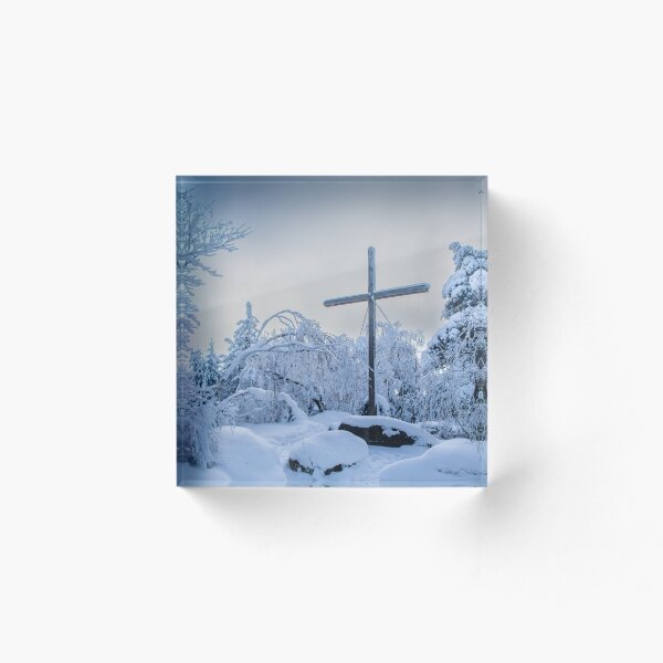 Aperçu de l'œuvre Croix du sommet de Mandlstein, hiver dans le Waldviertel, Autriche créée et vendue par WeightPulling.