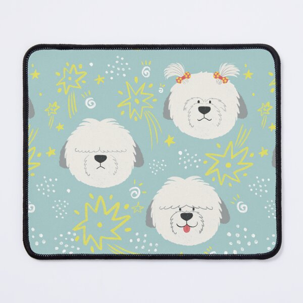 Item preview, English Sheepdog Playful Dot Pattern designed and sold by DazziDazzi.