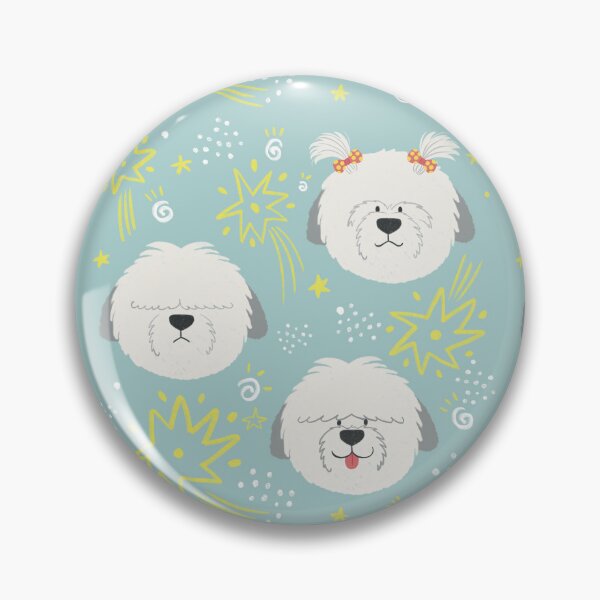 Item preview, English Sheepdog Playful Dot Pattern designed and sold by DazziDazzi.
