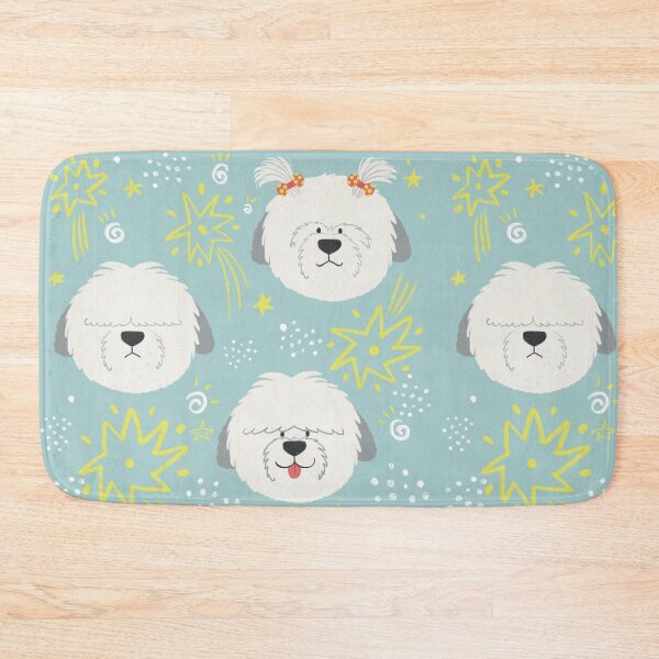 Item preview, English Sheepdog Playful Dot Pattern designed and sold by DazziDazzi.