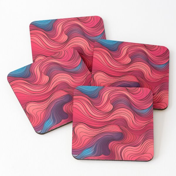 Item preview, Crimson Waves: Abstract wavy lines in red designed and sold by ArrangedDesigns.