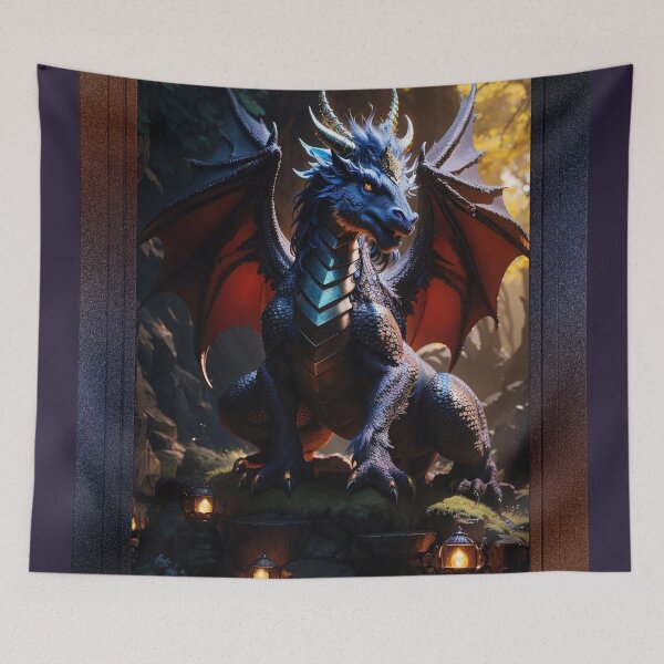 Item preview, The Nevilous Dragon Of The Forest Fantasy Beautiful AI Concept Art Portrait by Xzendor7 designed and sold by Xzendor7 Digital Art Creations.