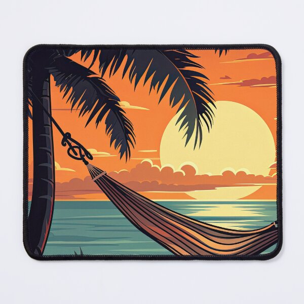 Item preview, A  couch next to a hammok and the sun sets over the horizon designed and sold by abmkf.