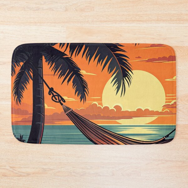 Item preview, A  couch next to a hammok and the sun sets over the horizon designed and sold by abmkf.