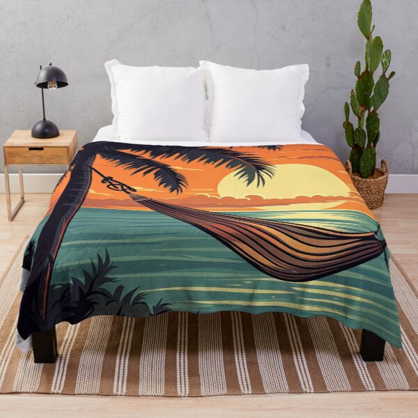 Item preview, A  couch next to a hammok and the sun sets over the horizon designed and sold by abmkf.