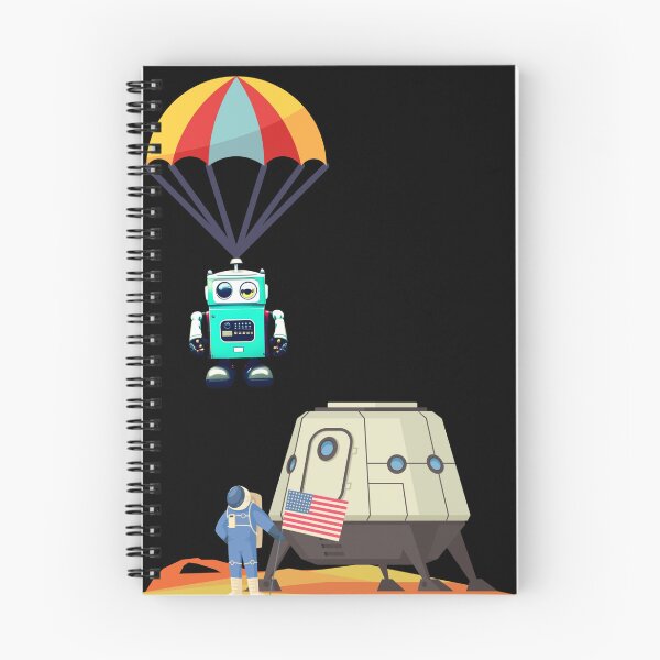 Item preview, A small robot landing on the moon, an aesthetic cover. designed and sold by Aredbox.