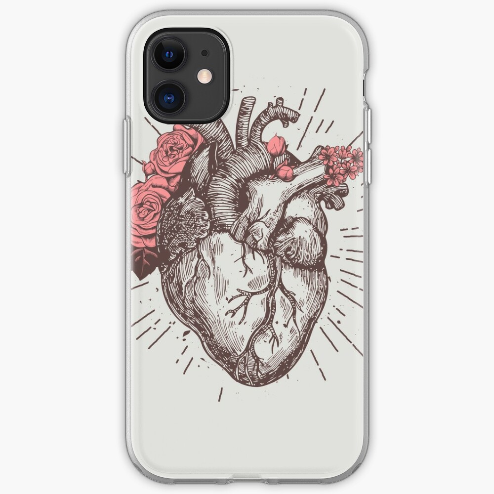 Anatomisches Herz Floral Iphone Hulle Cover Von Nameonshirt Redbubble