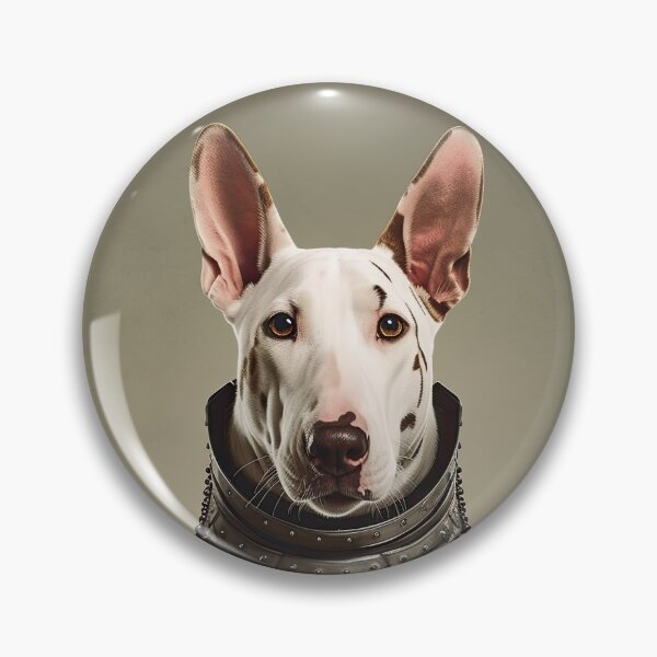 Item preview, portrait of a bull terrier dog in a spacesuit against the background of space designed and sold by JoBlack1.