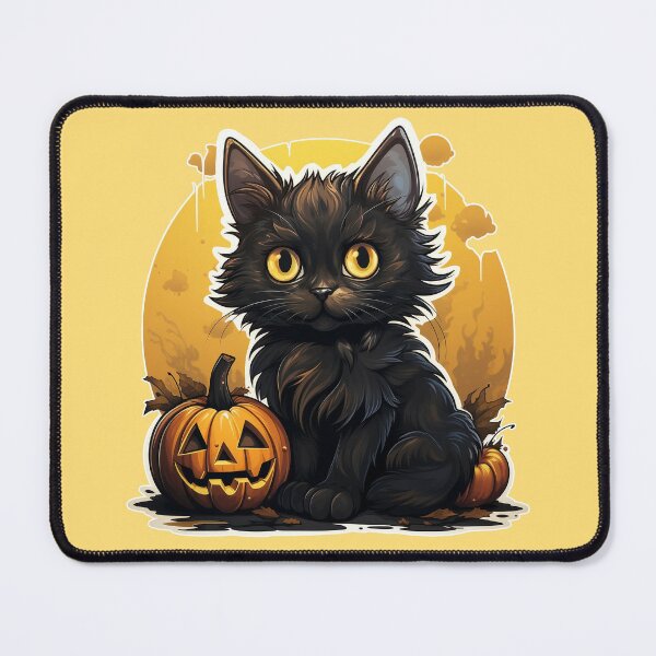 Furry Black Cat In Jack O Lantern Mini Backpack