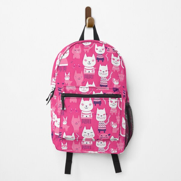 Item preview, Hot Pink Cute Street Cats - Kawaii Pattern designed and sold by AeonAcademy.