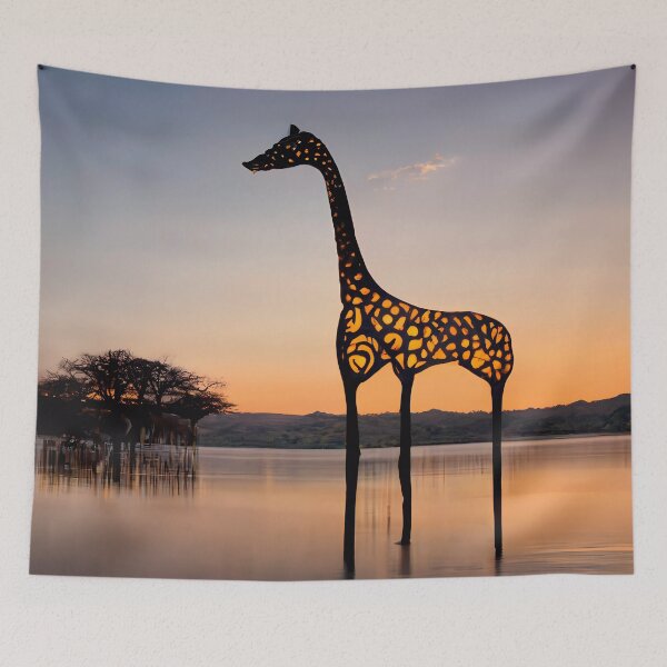 Item preview, "Wild Adventure: Magical Giraffe at African Lake T-shirt" designed and sold by Art-Vortex-fr.