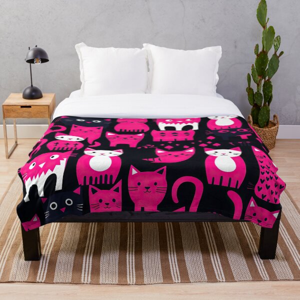 Item preview, Hot Pink Cute Street Cats - Kawaii Pattern designed and sold by AeonAcademy.