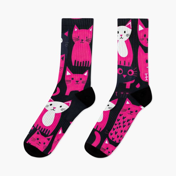 Item preview, Hot Pink Cute Street Cats - Kawaii Pattern designed and sold by AeonAcademy.