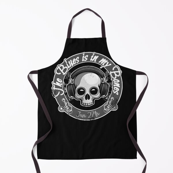 Item preview, The Blues is in my Bones / Blue Skull - Black & White Grunge Style designed and sold by Skulls & Calaveras.
