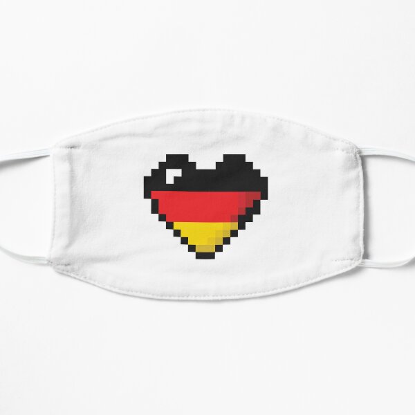 Germany Flag Heart Pixel Art Flat Mask