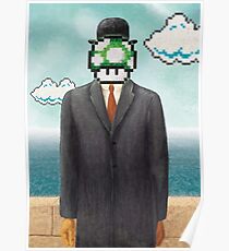 Magritte Parody Video Game Son of Man 1UP Poster