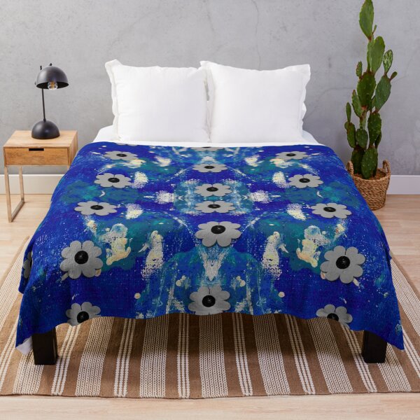Item preview, oilpainting blue flowers in the peaceful night designed and sold by Pepita Selles.