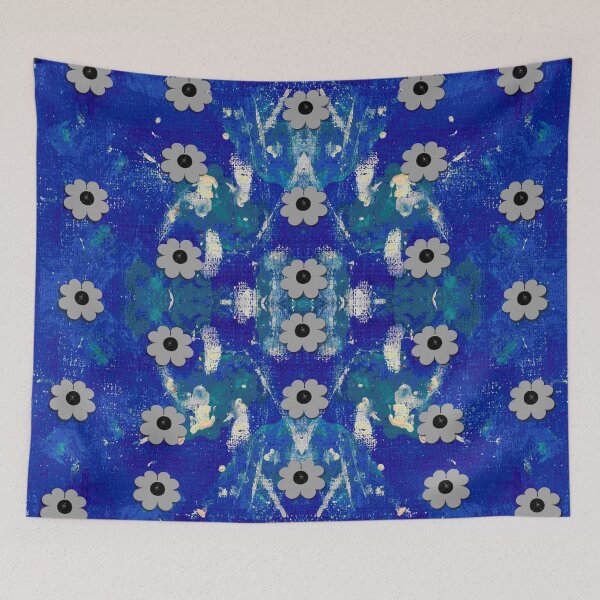 Item preview, oilpainting blue flowers in the peaceful night  designed and sold by Pepita Selles.