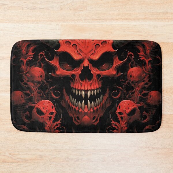 Item preview,  Red skull with horns designed and sold by Dream-Way.