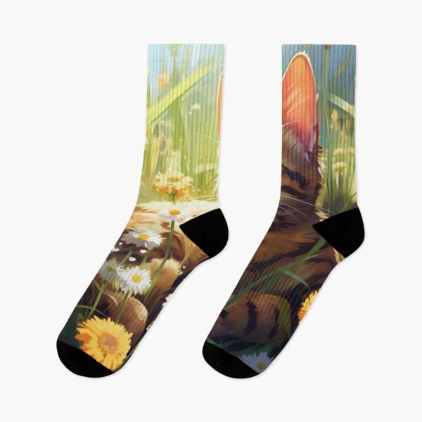 Item preview, Bengal Cat In a Floral Meadow designed and sold by Jennifer Stoyanov.