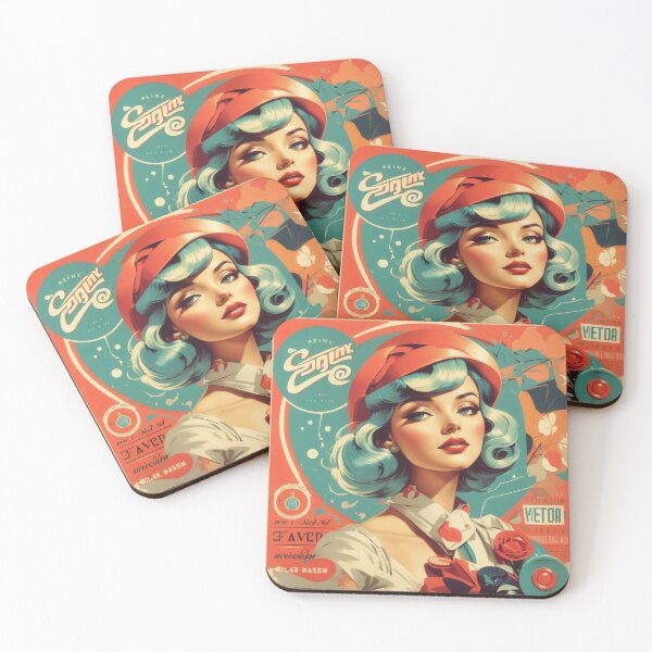 Item preview, vintage style woman , retro color palettes  designed and sold by Piano-pn.