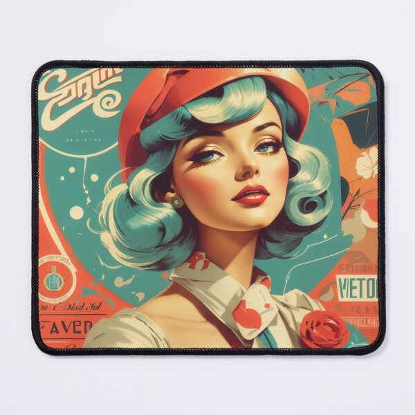 Item preview, vintage style woman , retro color palettes designed and sold by Piano-pn.