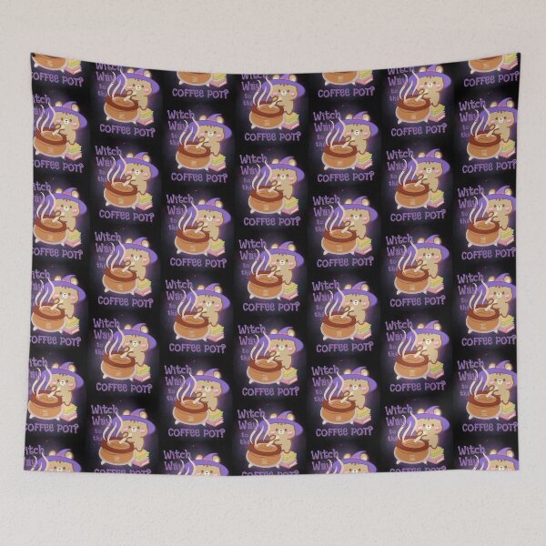 Item preview, Cute Kawaii Chipmunk Witch Way to the Coffee Pot? designed and sold by cutecozynook.