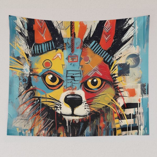 Item preview, Over the top Colorful Abstract Fox Portrait designed and sold by GiveMeMood.