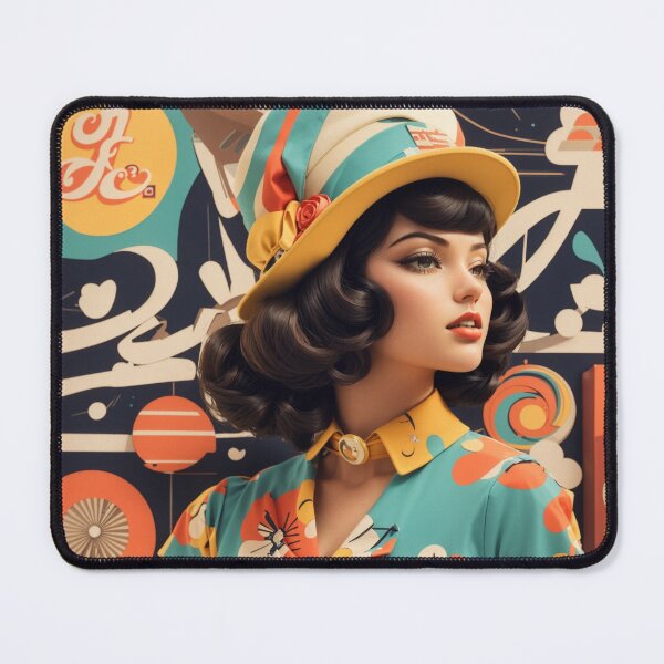 Item preview, vintage style woman , retro color palettes designed and sold by Piano-pn.