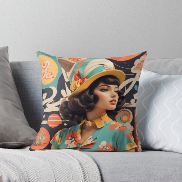 Item preview, vintage style woman , retro color palettes designed and sold by Piano-pn.