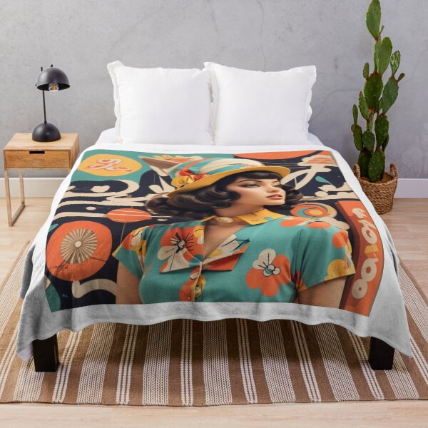 Item preview, vintage style woman , retro color palettes designed and sold by Piano-pn.