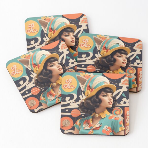 Item preview, vintage style woman , retro color palettes designed and sold by Piano-pn.