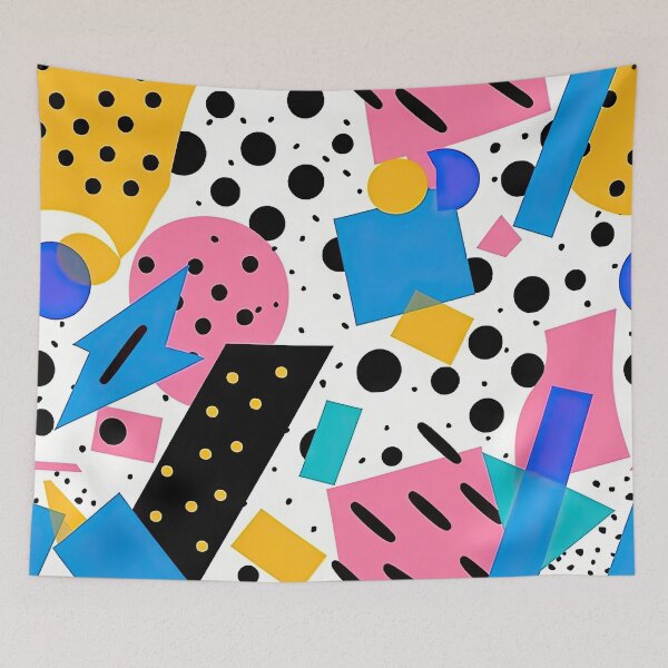 Item preview, Funky 80s and 90s Nostalgia Pop Pattern designed and sold by AeonAcademy.