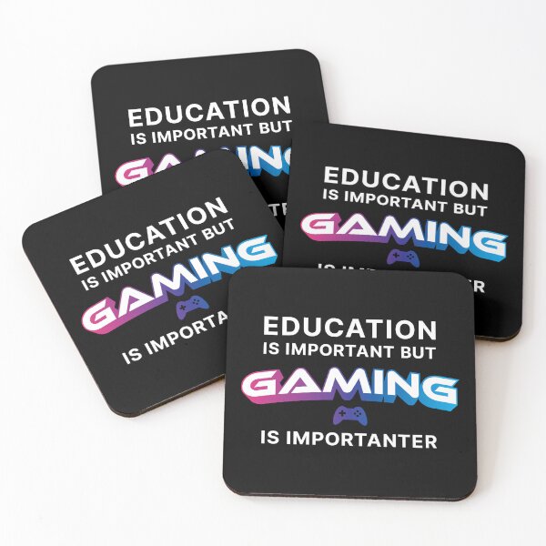 Item preview, Education is Important but Gaming is Importanter (White text) designed and sold by STUDIO-72.